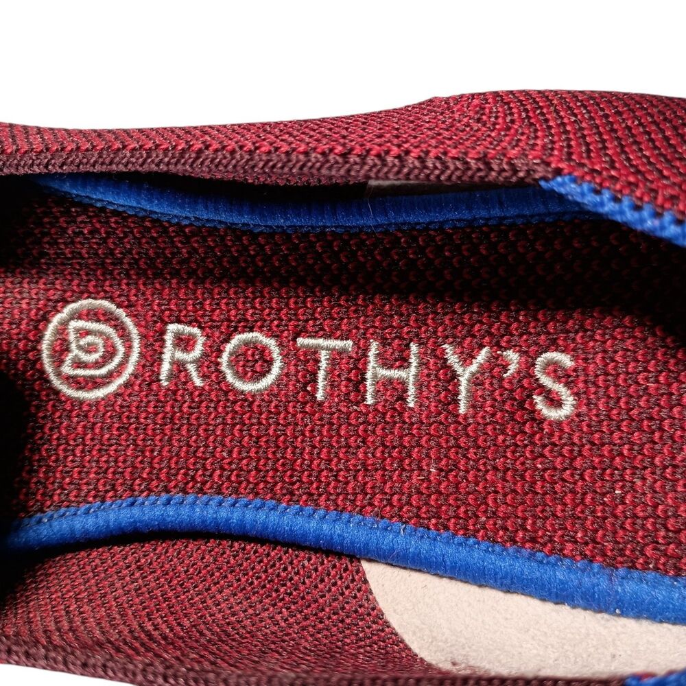 Rothy’s Garnet Reflective Stripe Loafer Limited Edition Womens 9 Burgundy Flats - Picture 10 of 11